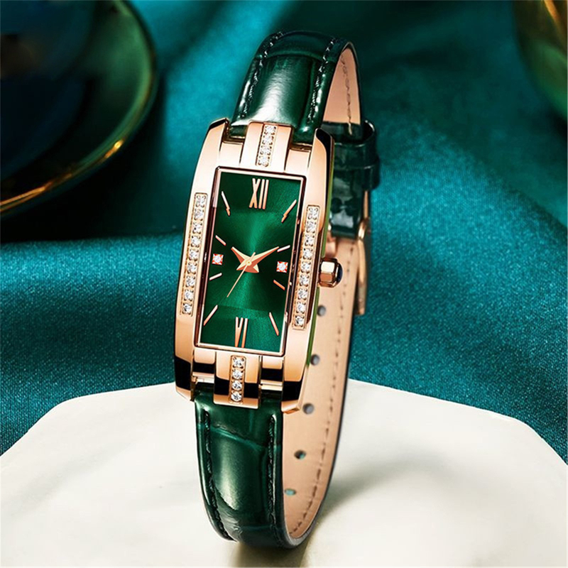 2023 heißer Verkauf Mode Rechteck Uhr Frauen kleine Uhren lässig Lederband analoge Quarz Armbanduhren Damen Reloj Mujer