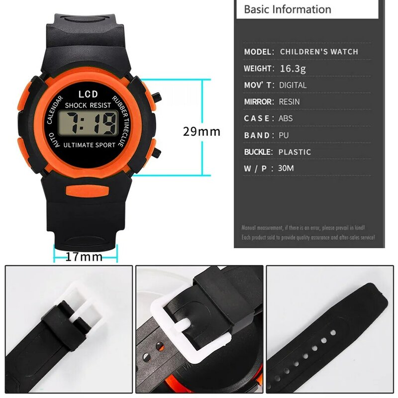 Jam tangan elektronik anak, jam tangan anak Digital Analog sederhana, jam tangan olahraga Led, jam tangan elektronik harian, mode kasual, tahan air
