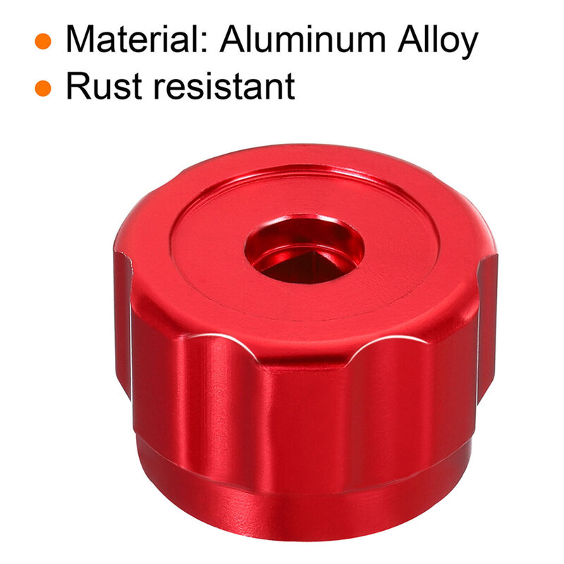 Pegangan keran roda bulat gagang keran Aloi aluminium kenop pengukur Manifold merah biru untuk suku cadang AC instrumen Manifold