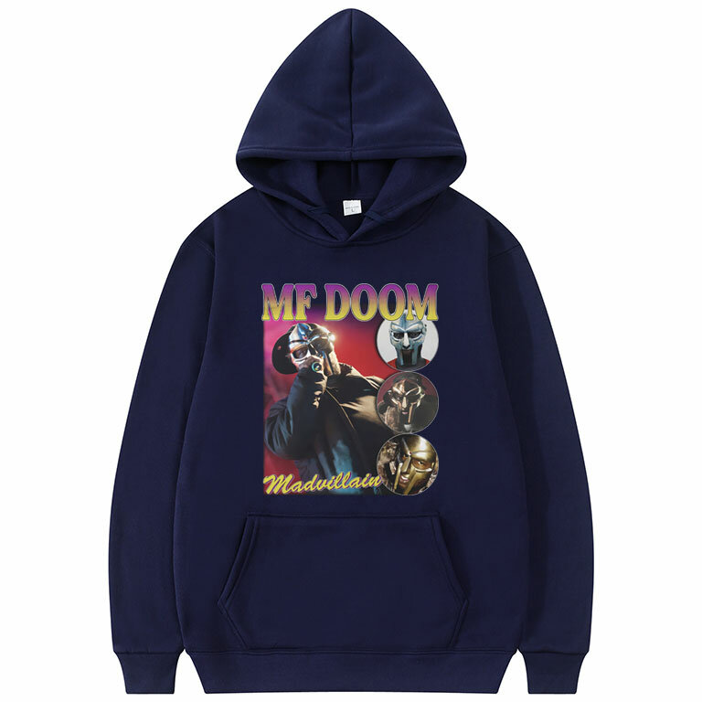 Raper Mf Doom Madvillain wydruk graficzny bluza z kapturem męska moda bluza oversize mężczyzn kobiety Hip Hop Vintage bluzy Streetwear