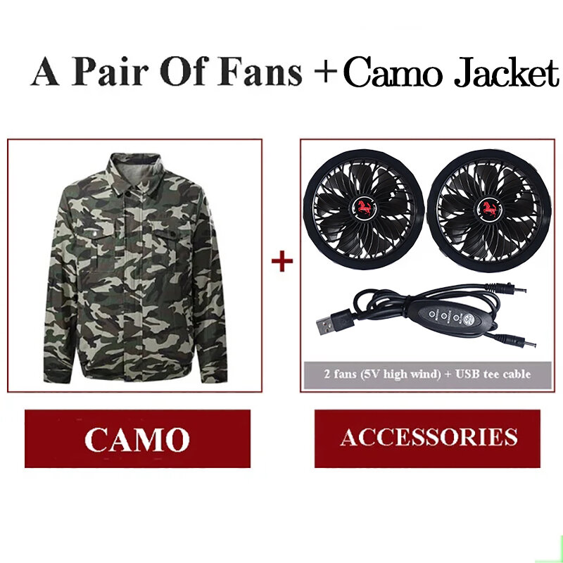 Best Summer Clothes Outdoor Cooling Fan Camo Men Jacket USB Air Conditioning Sun Protcetive Coat Construction Worker Clothes