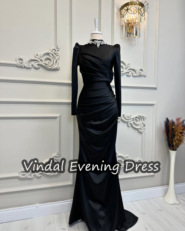 Женское вечернее платье-Русалка Vindal, элегантное крепированное платье для выпускного вечера с длинными рукавами и глубоким вырезом, со встроенным бюстгальтером, модель 2024 года