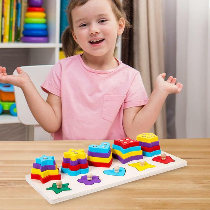 유아 모양 분류기 모양 스태커, 색상 인식 장난감, 유치원 교육 학습 활동 장난감, 몬테소리