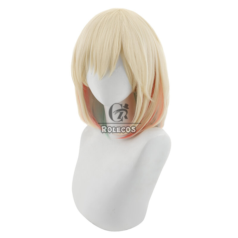 ROLECOS-Peruca de Cabelo Sintético com Cor Misturada Loira, Perucas Cosplay Game, LOL Elegante, Cabelo Liso Longo, Resistente ao Calor, 40cm