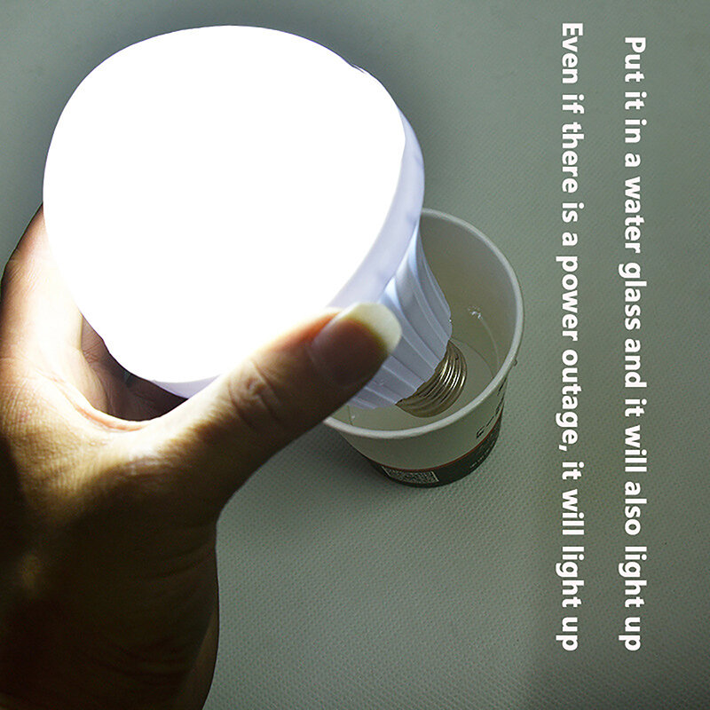 Żarówka LED z hakiem awaryjnym 5/7/9/12/15W E27 z przyciskiem przełącznika przenośne reflektory inteligentnego lampa awaryjna