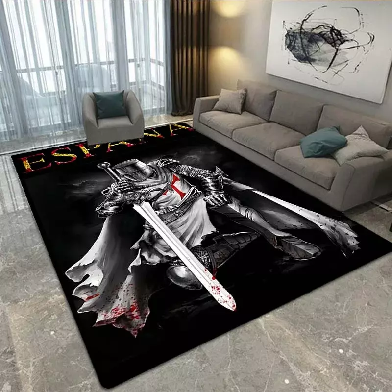 3D Templar krzyżowcy dywan do domu domu salon sypialnia sofa wycieraczka do butów dekoracyjny dywan gra dla dzieci antypoślizgowa mata podłogowa