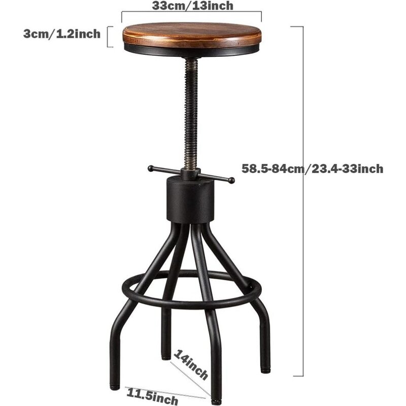 Стул-набор из 2-х вращающихся стульев для кофе-дополнительная регулировка высоты для паба 22-33 дюйма для кафе-кафе
