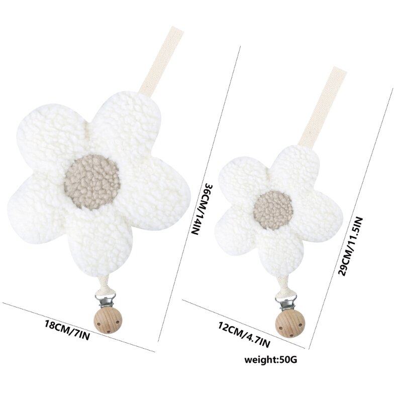Pacifier Chain Plush Pendant Pacifier Clip Holder Soft Plush Flower Crib Hanging Decorations Infant Pacifier Accessories