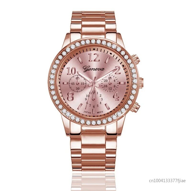 Роскошные бриллианты, женские элегантные кварцевые часы, розовое золото, браслет из нержавеющей стали, женские наручные часы