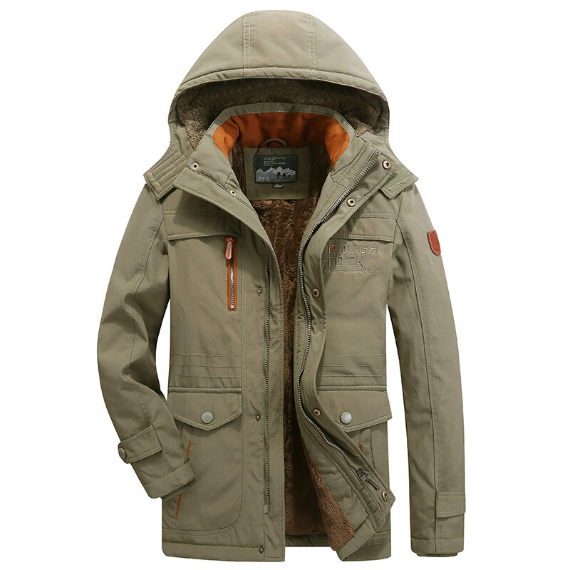Мужская Зимняя парка, ветровка, куртка плюс бархат, пальто, новая мужская Толстая теплая верхняя одежда с капюшоном, Мужское пальто, Азиатский размер L-6XL