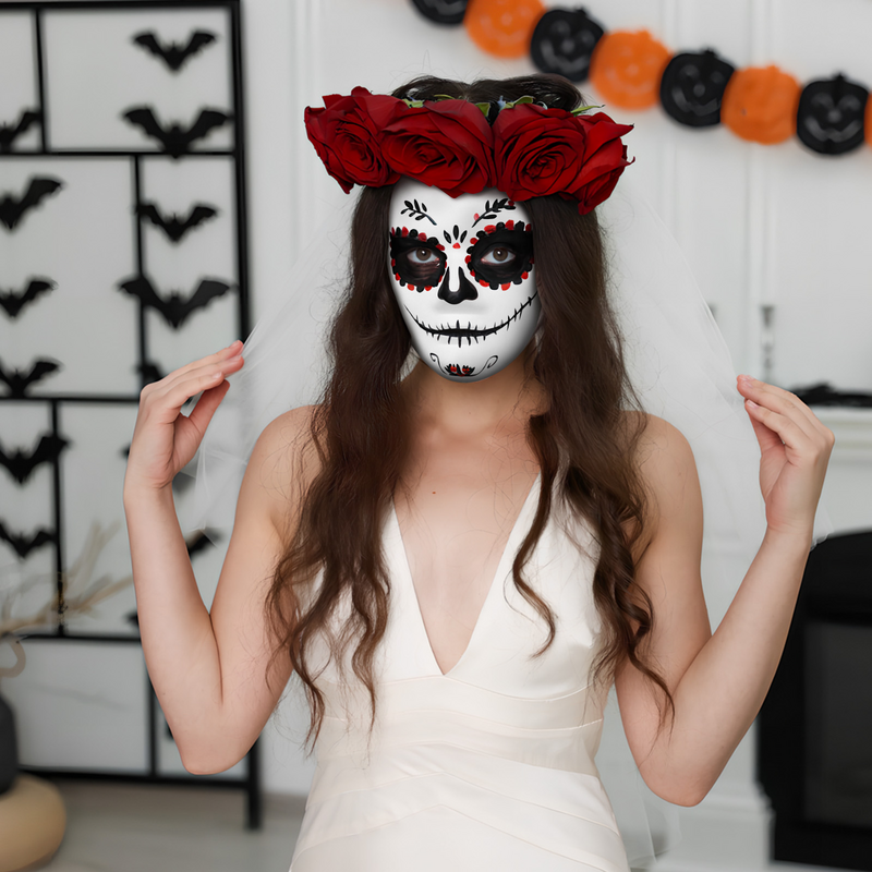 5 шт. маска из целлюлозы белые маскарадные маски для женщин Ручная роспись маскарадные женские бумажные изделия из смолы для Хэллоуина