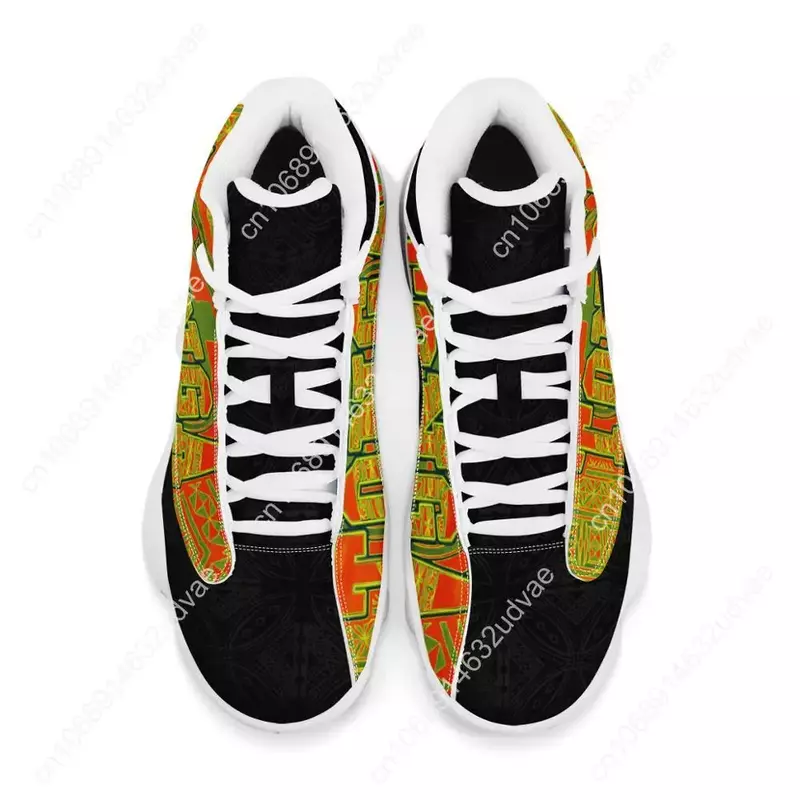 2020 Newly Colorful Polynesian Samoa Tribal Tonga Style Running Shoes Custom Ball Sports Team Logo Men's Basketball Sports Shoes