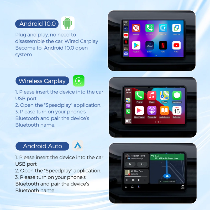 Reproductor multimedia con Android 2024 para coche, dispositivo inalámbrico con Carplay, Ai Box, para Mazda, Volvo, Benz, Toyota, Kia y Ford, 10,0