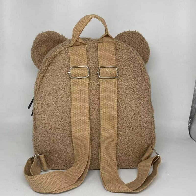 Индивидуальный Женский рюкзак с милым медведем для девочек, рюкзак с вышивкой из плюша для малышей, небольшой повседневный рюкзак на плечо с именем под заказ