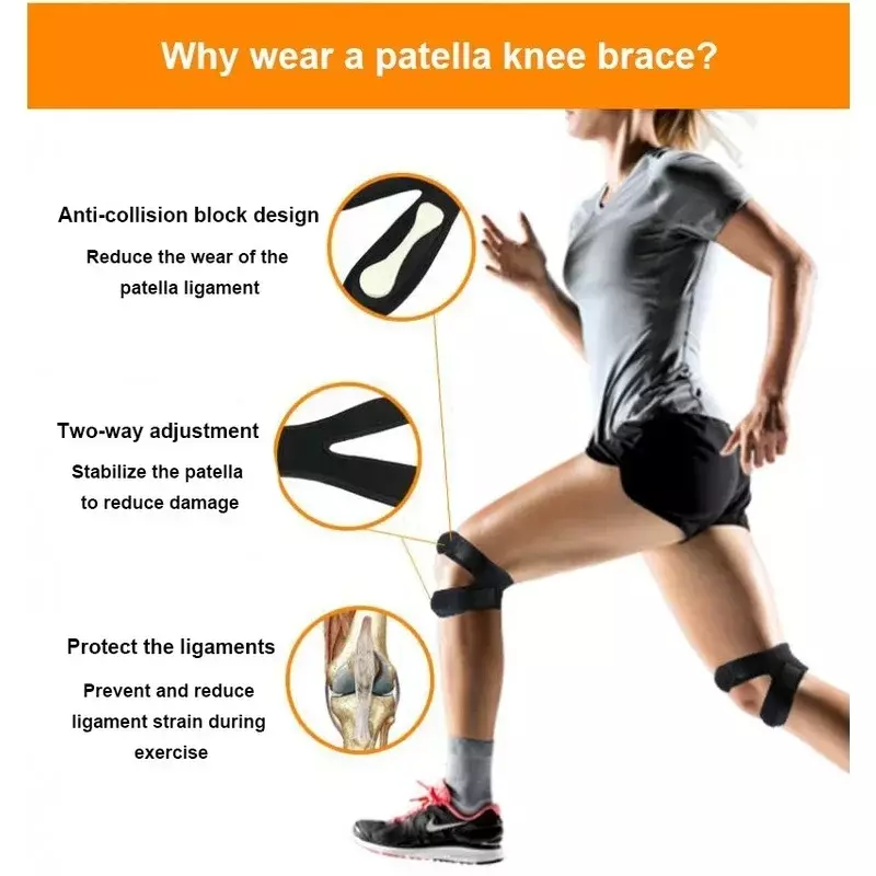 Basquete Knee Support Pad, Fitness Sports Brace, voleibol, tênis, corrida, 1pc