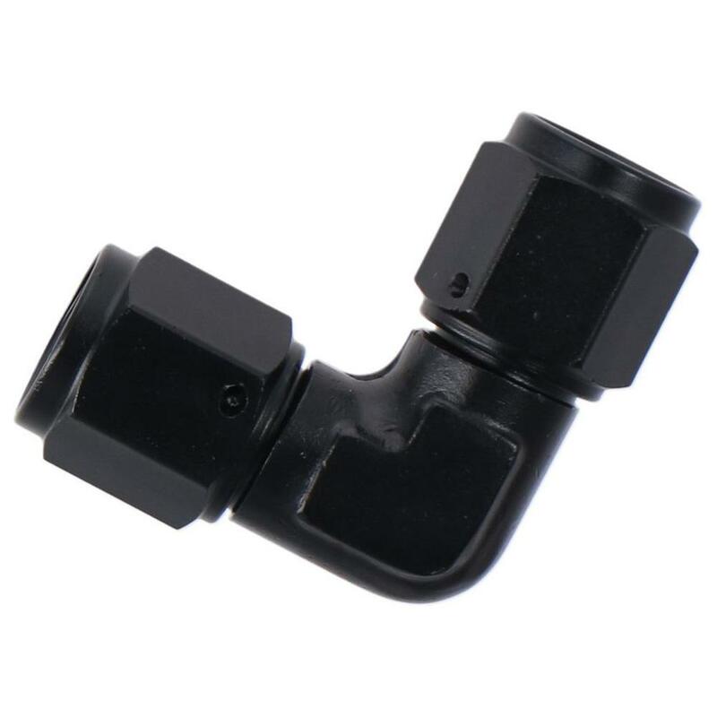 1pc 90 Degree 6 an 90 Degree Fitting Fuel Line Replacement Black an6 Union Connector Coupler Union For Fuel Line