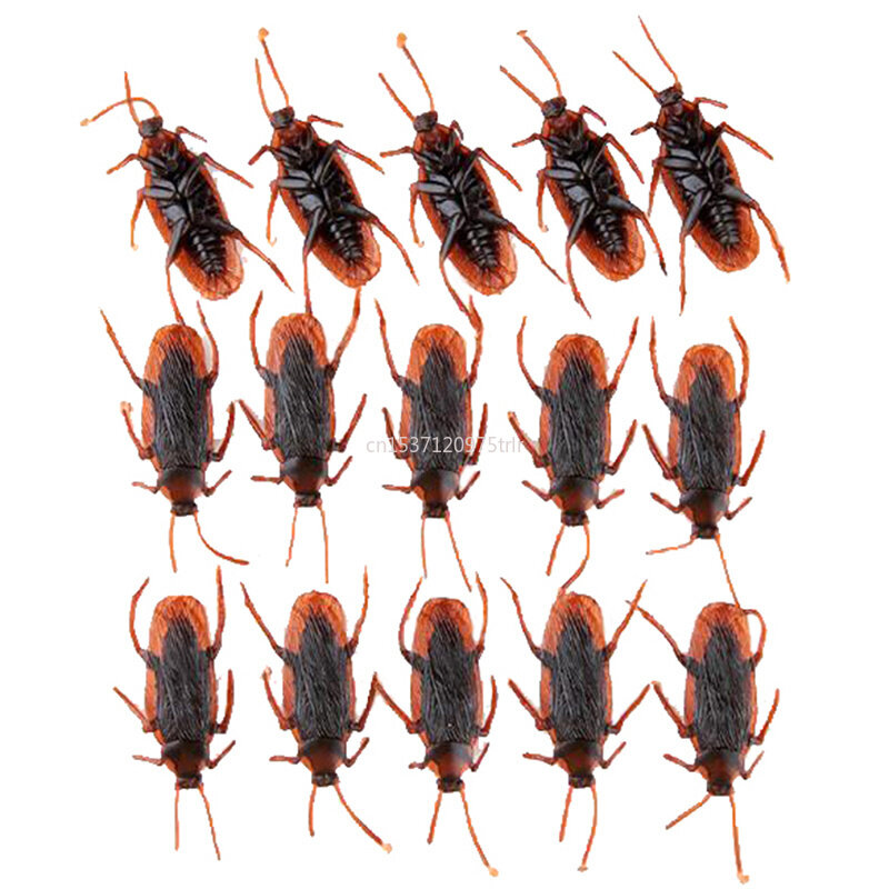 10 Stks/partij Speciale Levensechte Modelsimulatie Nep Rubber Cock Kakkerlak Kakkerlak Bug Kakkerlak Speelgoed Prank Grappige Truc Grap Speelgoed
