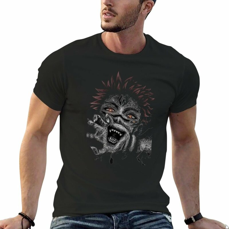T-Shirt pour Homme aux Cheveux Noirs, Surdimensionné, Uni