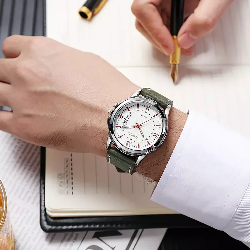Klassieke Casual Nieuwe Modetrend Starlight Print Kalender Heren Quartz Horloges
