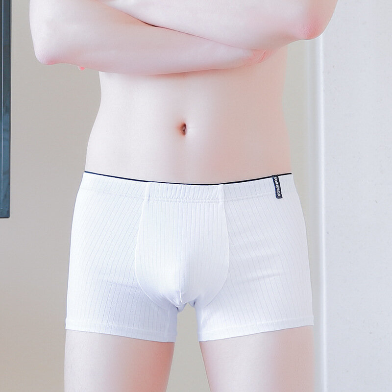กางเกงบ็อกเซอร์สำหรับวัยรุ่นชายผ้าคอตตอนใหม่เอี่ยม2024ระบายอากาศได้ดีชุดชั้นในนักเรียนเซ็กซี่