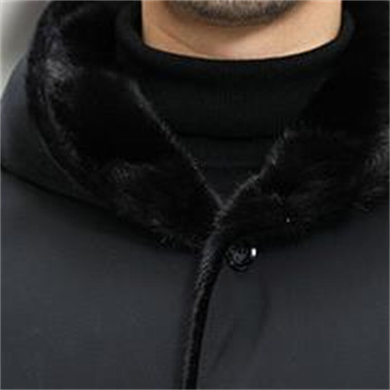 Men Thicken Wool Liner Coat Fur Raccoon Hooded Jackets Keep Warm Reversible Russian Jacket 2024 Winter Top Imitation Fur Parka