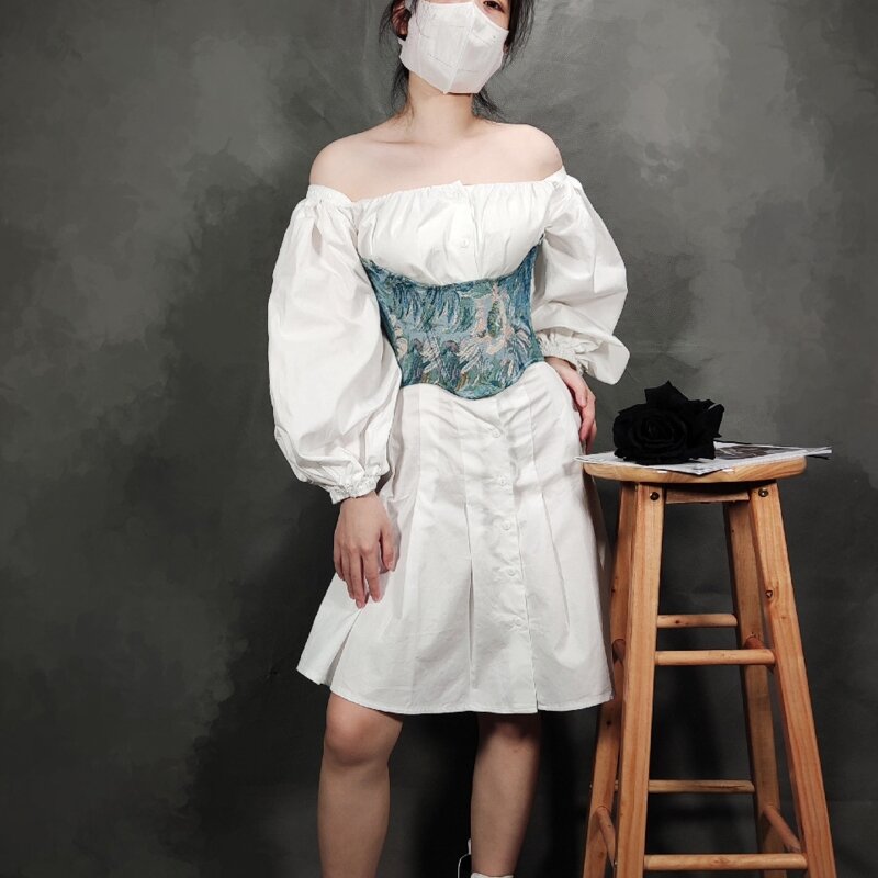 Seksowny damski gorset regulowanym paskiem Kobieta malowany wzór Wrap Supplies
