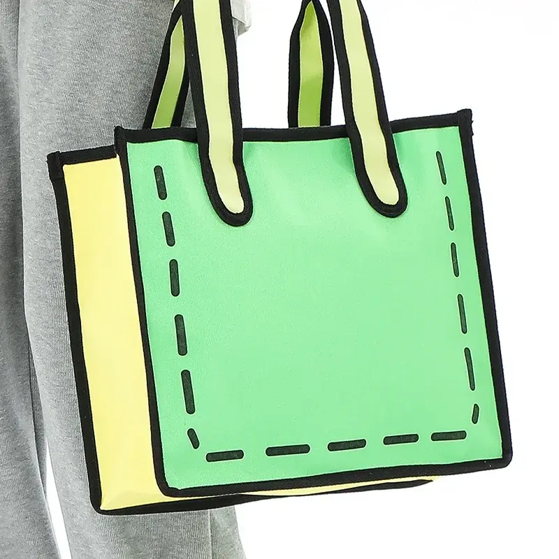 Nylon Stoff Frauen Handtaschen große Cartoon einfache Kontrast farbe tragbare weiche Damen Einkaufstaschen 2023 Sommer weibliche Umhängetasche