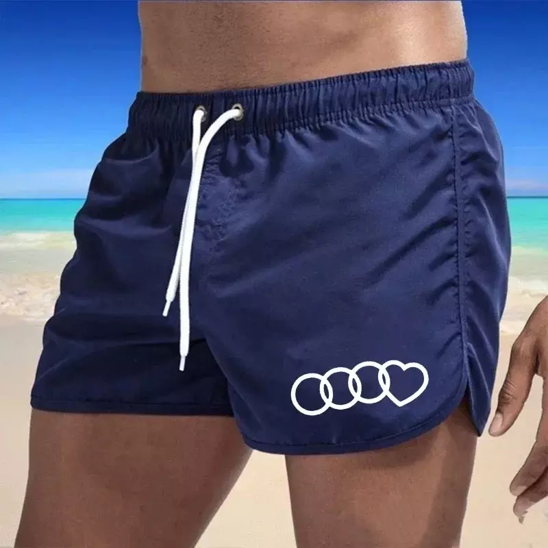 Быстросохнущие мужские пляжные плавки для серфинга, плавания, модные летние штаны для спортзала, карманы, вентилируемые шорты для плавания и фитнеса, 2024