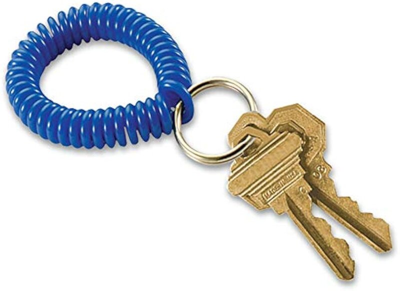 Lucky Line-Bobine de poignet en spirale avec porte-clés en acier, multi-documents, flexible, bracelet de clé, s'étire jusqu'à 12 ", 10 pièces