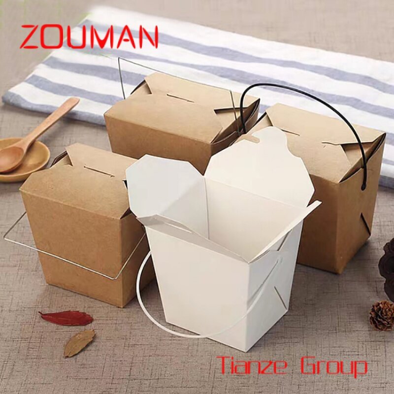 Custom , 16oz 26oz 32oz Disposable Custom Printing Foldable Food Grade Noodle Paper Box For Take Away Food Packaging