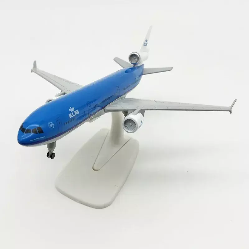 네덜란드 KLM 항공 MD MD-11 다이캐스트 비행기 모형, 합금 금속 비행기 모형, 바퀴 달린 항공기, 20cm