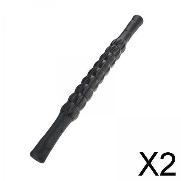 2xPortable Muscle Roller Stick for Athletes Full Body Massage Sticks Black