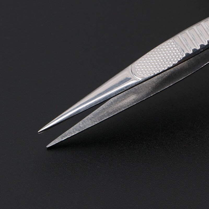 Pinzetta professionale a punta fine dritta per extension ciglia in acciaio inossidabile
