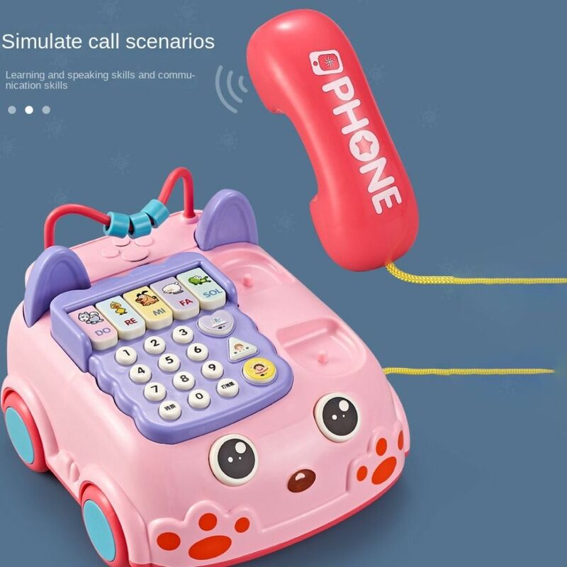 Educational Developmental Toy Baby Music Car Phone Bus Shape Simulation Kids Phone Toy Cartoon Early Learning Machine