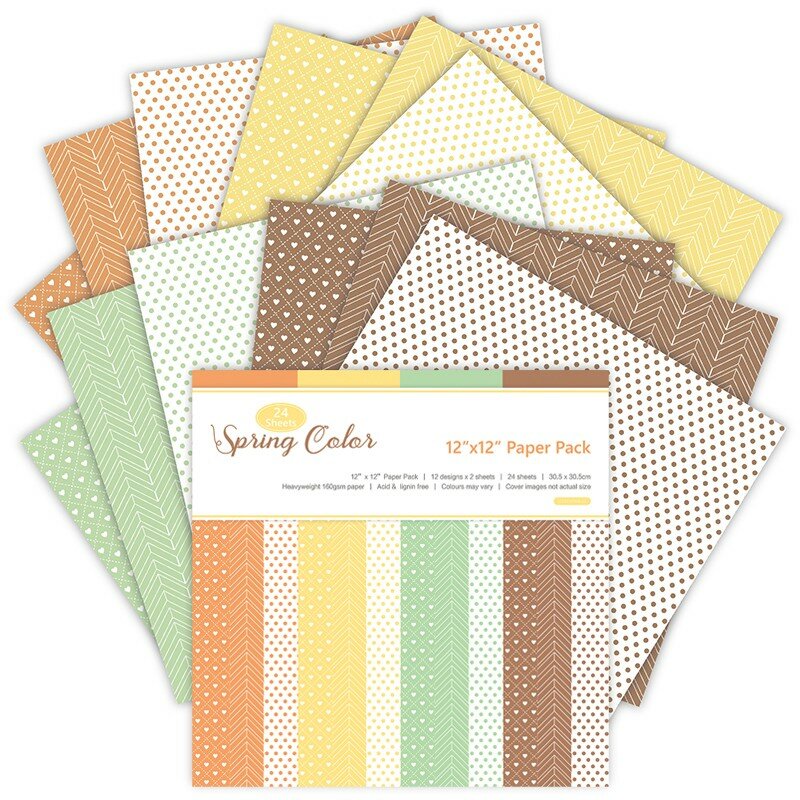 24 pages 6 inches  X 6 inches DIY photo album scrapbooks manual craft paper background paper decoration Spring color love style