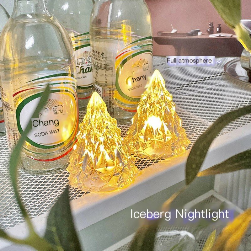 크리스마스 장식 귀여운 방 캐비닛 침대 옆 테이블 배터리 램프, 맞춤형 웨딩 화려한 블링 장식 냉장고 조명