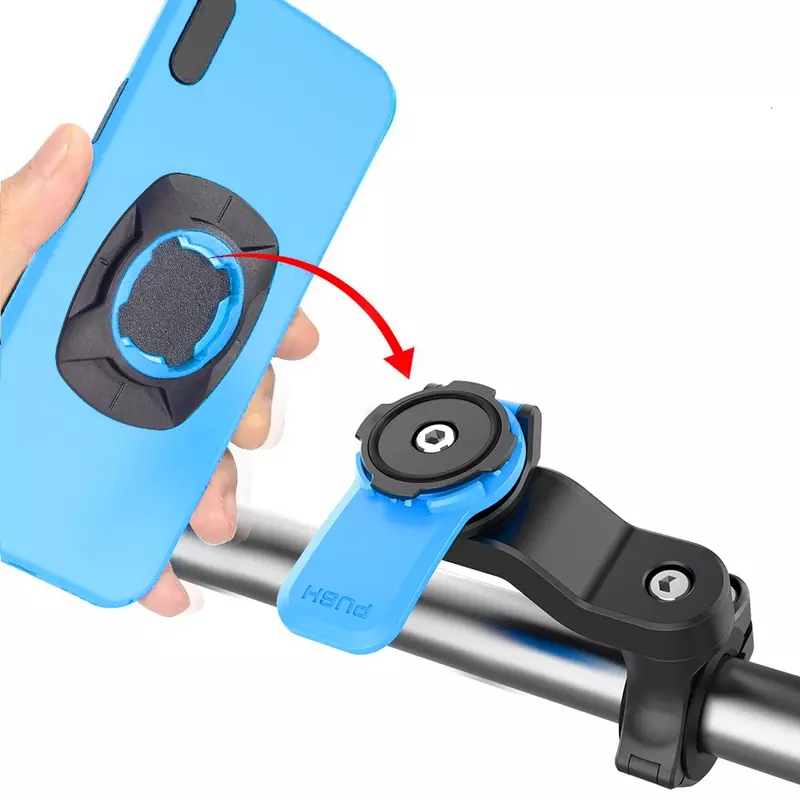 Supporto per telefono per bici da moto supporto per telefono Quad Lock per bicicletta supporto per bici supporto per navigazione girevole a 360 ° staffa di sicurezza