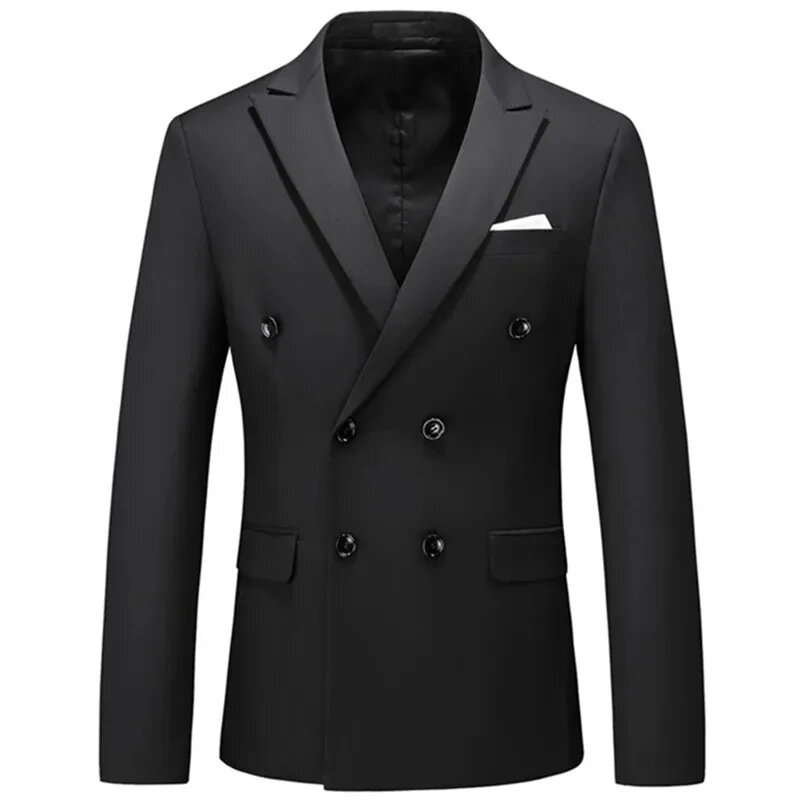 Blazer informal de negocios para hombre, blazer de doble botonadura, color sólido, T37, nuevo