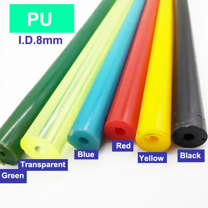 Bâtons de polyuréthane colorés, longueur 50cm creux I. Métal8 mm PU Expert 75A
