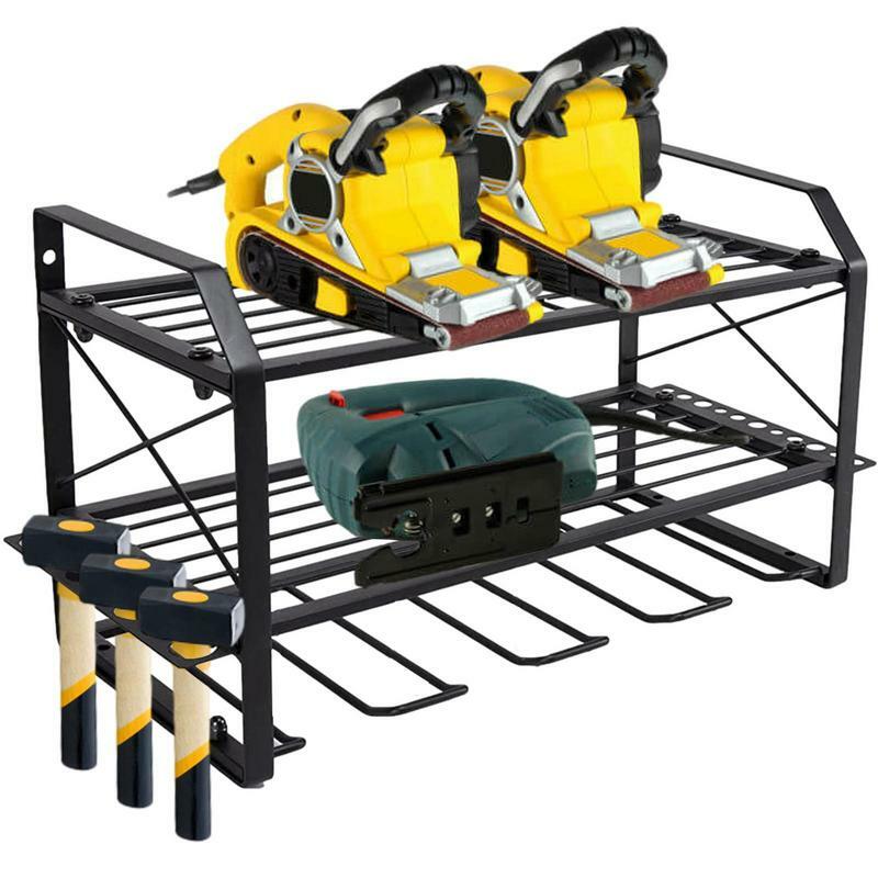 3 Layers Wall Mounted Handheld Electric Drill Tool Storage Rack Heavy Floating Tool Organizer for Drills Tool Boxes Hardware