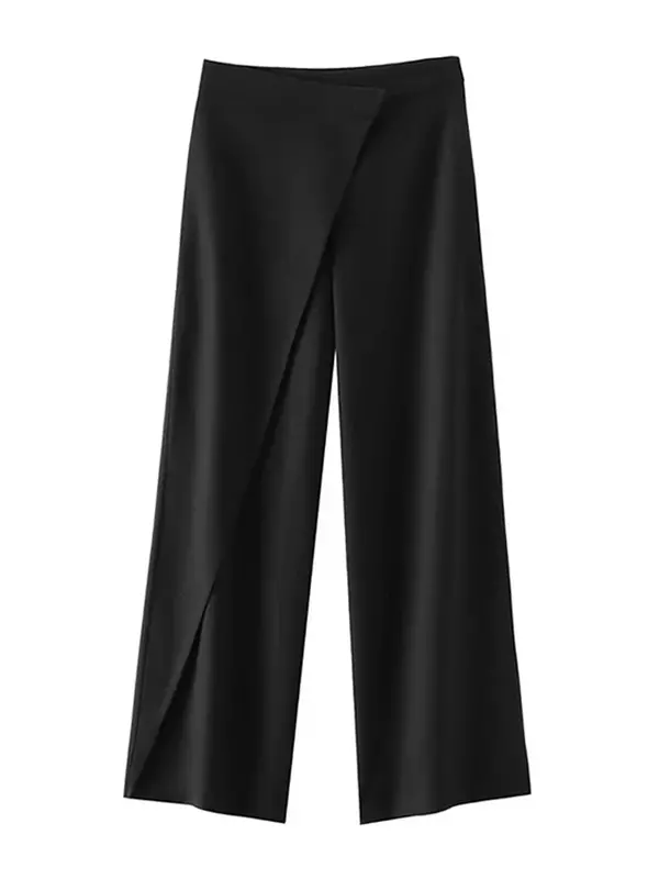 Женский брючный костюм на бретельках, элегантный однобортный укороченный жилет без рукавов с широкими штанинами и брюки с высокой талией, лето 2024