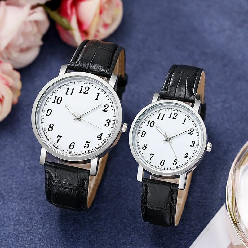 Reloj de pulsera de cuarzo para mujer, cronógrafo con números arábigos, correa de cuero PU, informal, regalo de cumpleaños