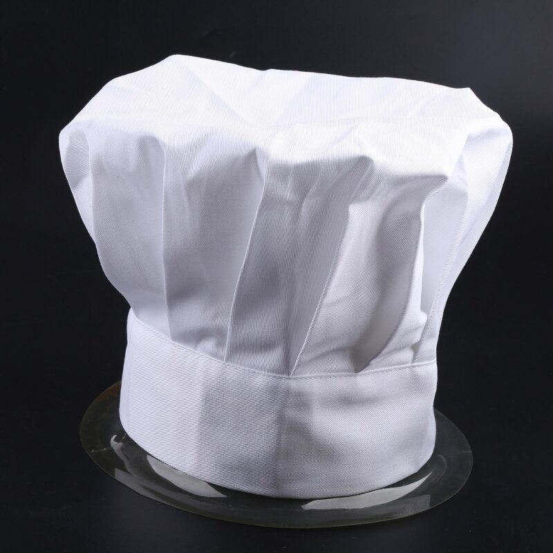 Topi elastis koki tukang roti dapur pria dapat disesuaikan juru masak baru yang nyaman katering