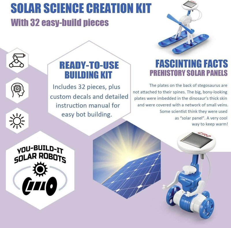 Набор научных роботов на солнечной батарее, обучающие игрушки для детей, начинающих, Обучающие строительные игрушки STEM для мальчиков и девочек