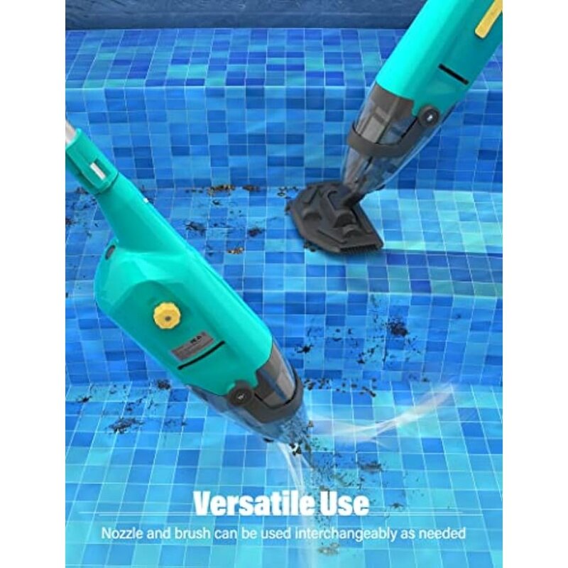 Handheld Pool Vacuum, Rechargeable Pool Cleaner with Running Time up to 60-Minutes Ideal for Above Ground Pools