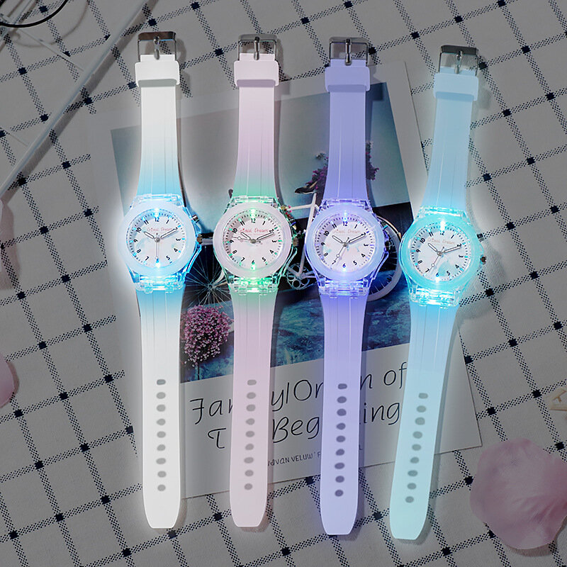 Urocze bajkowy zegarek dla dzieci chłopców dziewczęce modne świecące silikonowe kwarcowe zegarki dziecięce Casual Kids Watch montre enfant