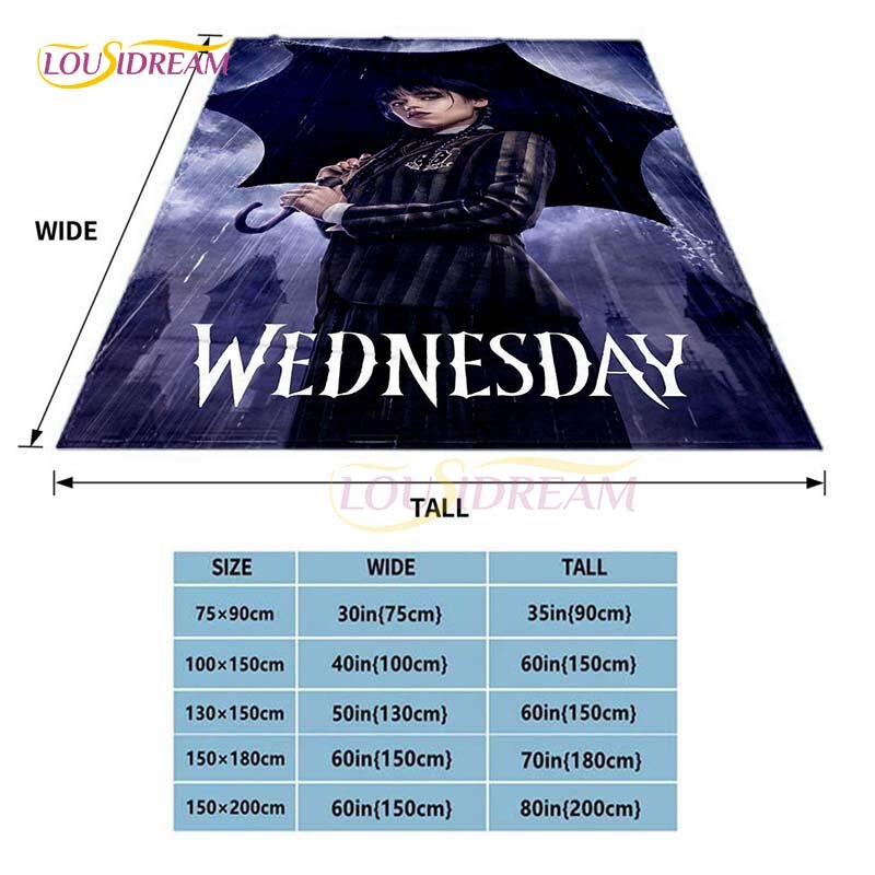 Wednesday Addams Series Throw Blanket Horror Soft Blankets for Beds Home Decor Bedding Cover picnic blanket