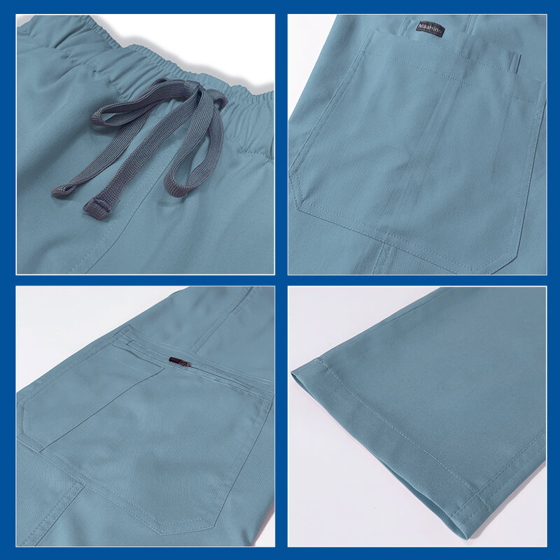 High End Elastic Soft Scrub Suit para Lady, Uniforme Hospitalar, Roupa de Trabalho Clínica, Sala de Operação, Plus Size, Ternos Médicos e Scrubs, XS-XXL