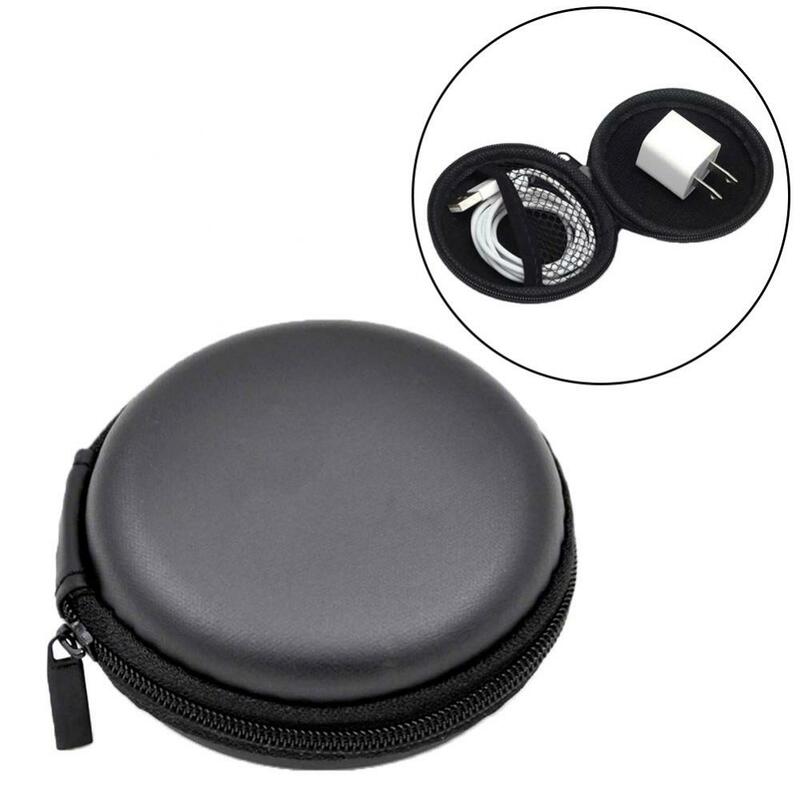กระเป๋าเก็บหูฟังแบบซิปทรงกลมกันกระแทกสำหรับใส่หูฟัง aksesoris Headphone กล่องใส่หูฟังมัลติฟังก์ชัน