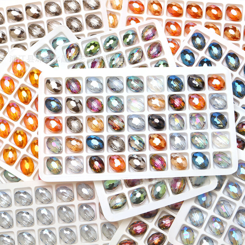 10 stücke 12x9mm gemischte ovale Form facettierte Kristallglas lose Perlen für Schmuck machen DIY Handwerk Ergebnisse